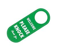 KOCKSHION Double Sided Leather Door Sign with Circular Opening for Easy Installation, Fits Almost Door Handles, Modern Style and Elegant Appearance, for Working and Classes to Reduce