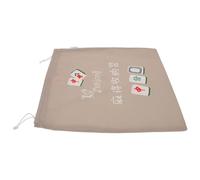 KOCKSHION Drawstring Mahjong Game Bag Khaki Oxford Cloth Carrying Mahjong Tiles Wear Resistance Organizing Pouch for Game Night and On-the-go