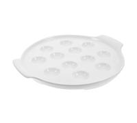KOCKSHION Escargot Baking Dish Oven Safe with Dual Handles and Groove Design Ceramic French Style White Small Casserole Dish for Seafood and Mushrooms for Home and Family Gatherings