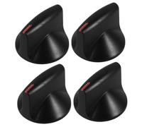 KOCKSHION Gas Stove Knob Switch Replacement 2 Pairs Black Universal Control Knobs for Cooktop Burner Temperature Control Compatible with Gas Ranges and Ovens