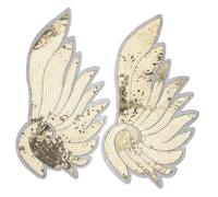 KOCKSHION Gold Sequin Embroidered Angel Wing Patch Clothing Repairing Decoration Fashionable Sewing Accessory for Costumes Jackets and DIY Apparel Craft