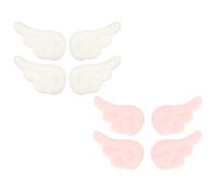 KOCKSHION Hair Clips Chic for Little 4 Pairs Angel Wing Plush Material with Easy to Clip Design, White Hair Accessories Random Color for Photography and Birthday Parties