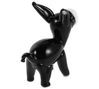 KOCKSHION Hand Blown Glass Donkey Figurine Black Cartoon Animal Paperweight Compact Space-saving Farmhouse Decor for Curio Cabinet Or Mantel Shelf Collectible Ornament