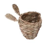 KOCKSHION Handmade Khaki Seremban Grass Woven Nest for Small Pets, Comfortable Rabbit House and Pet Habitat Providing A Safe Place to Rest and Play Year