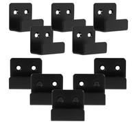 KOCKSHION Hanging Brackets with Quick and Easy Adjustments 10pcs Black Iron with Movable Buckle Design Small Wall Bracket for Tile and Wall Display for Picture and Mirror Hanging