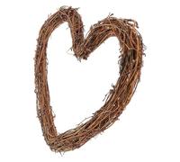 KOCKSHION Heart-shaped DIY Rattan Ring Wreath Frame Brown Synthetic Material Decorative Craft Accessory for Christmas Garden Festival Home Decoration
