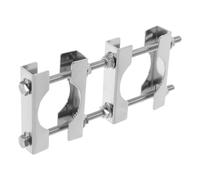 KOCKSHION Heavy Duty Dual Antenna Mast Clamp for Outdoor and Rooftop Installations, Adjustable Iron Double Antenna Mast Bracket with M6 Steel Pole Connector for Enhanced Signal Stability