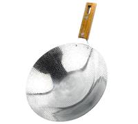 KOCKSHION Heavy Duty Wok Pan for Gas Stove Stainless Steel Cooking Wok with Mirror Polished Surface Kitchen Accessory for Everyday Stir-Fry and Hot Pot Cooking in Home Kitchen