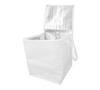 KOCKSHION Insulated Thermal Food Carrier Bag 35x35x40cm White High-top Cake Bag with Zipper Commercial Catering Hot Cold Warmer for Takeout Picnic Camping