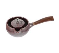 KOCKSHION Japanese Style Ceramic Tea Kettle Vintage Household Teapot with Opening Retro Design Pastel Color Elegant Simple Shape for Loose Leaf Tea Brewing