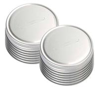 KOCKSHION Jar Lids Canning Jar Caps with Slot Silver Tinplate 12pcs for Collecting Change and Extra Buttons, Wide Mouth Suitable for Piggy Banks and Storage Tanks