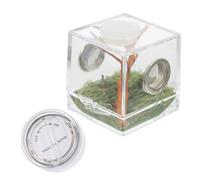 KOCKSHION Jumping Spider Habitat Box Small Spider Living Container with Humidifier and Feeding Port Micro Ecological Enclosure Set with Mini Lamp for Pet Insects