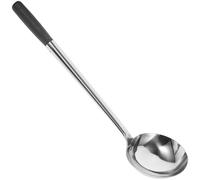 KOCKSHION Kitchen Utensil for Wear-Resistant Time-Saving and Handle Stainless Steel Cooking Spoon with Wooden Handle Restaurants and Home Cooking