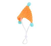 KOCKSHION Knitted Orange Mini Hat for Guinea Pigs and Rabbits with Adjustable Strap, Yarn Material Cute Photo Prop and Christmas Party Costume Accessory for Small Pets