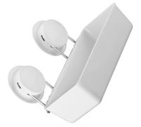 KOCKSHION Large Capacity Wall Mounted Storage Rack Suction Cup Design for Bathroom and Kitchen, White Abs and Stainless Steel Shower Organizer, Easy to Install and Sturdy