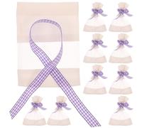 KOCKSHION Lavender Sachet Bags Portable and Easy to Use Made of Cotton Splice Mesh 10pcs Empty Multi-colour Bags for Dried Lavender Rose Petals and Cabinet Storage