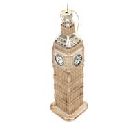 KOCKSHION London Clock Model Ornament Glass Hanging Figurine Artistic Touch and Versatile Use, Creative Sl esign for Christmas and Living Room Decoration, Golden Colour