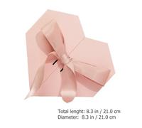 KOCKSHION Loving Heart Shape Box Wedding Gift Box, Specialty Paper Pink Reusable Heart Shape, with Bows, for Storage and Under-the-tree