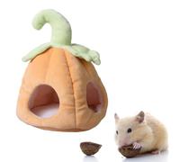 KOCKSHION Mini Warm Pet Bed Pumpkin Shape for Small Animals like Hamsters and Mice, Soft Cotton and Plush Material Providing Comfortable and Cozy Sleep on Floor in Cage