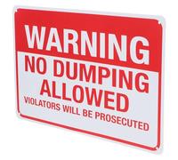 KOCKSHION No Dumping Warning Sign Iron Metal Label for Yard Gates and Public Places, Highly Visible Legal Protection Safety Sign to Prevent Illegal Dumping