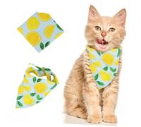 KOCKSHION Pet Scarf Breathable Puppy Neckerchief Cat Bandana for Grooming with Comfortable Soft Stylish Triangle Bib Accessory for Dogs and Cats Easy to Wear Lemon S