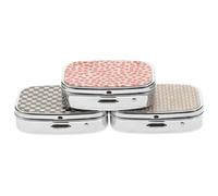 KOCKSHION Portable Pill Organizer 3pcs Set Metal Storage Cases with 2 Compartments Travel Medicine Case Household Pill Box Holder for Capsules and Vitamins