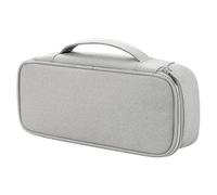 KOCKSHION Portable Travel Electronic Organizer Bag with Handle, New Jacquard Fabric, Removable Partitions for Hard Disks and Cords Storage, Compact Digital Accessories Pouch for Travel Grey