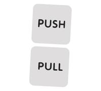 KOCKSHION Push Pull Door Sign Sticker White Self Adhesive Acrylic 1 Pair Not Easy to Fall for Indoor Use Bathroom and Shop Entrance Exit