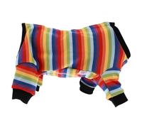 KOCKSHION Rainbow Colour Cotton Dog Suit for Surgery and Home Wear, Soft Material with No Deformation after Washing and Freedom of Movement, Pet Body Suit for Post Surgery Care