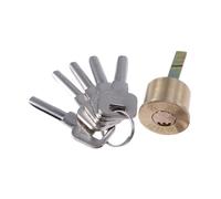 KOCKSHION Replacement Solid Brass Rim Lock Cylinder with Trim Ring Mounting Plate Screws and Keys for Garage and Nightlatch Style Front Doors Random Color