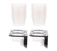KOCKSHION Reptile Tank Feeder and Gecko Water Dish Set 2pcs with Suction Cups for Lizard and Chameleon Feeding in Vivarium Random Color