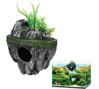 KOCKSHION Resin Floating Aquarium Stone Hideaway Ornament for Fish Tank Landscaping with Small Floating Island Providing Fish Shelter and Exploration