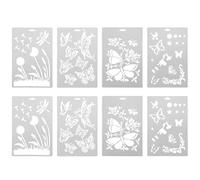 KOCKSHION Reusable Butterflies and Dandelion Improving Creativity and Hands-on Ability 8pcs Hollow Painting Mould Made of Pet for DIY Crafts for Festival Decoration and DIY Photo Album