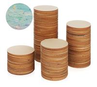 KOCKSHION Round Wooden Discs with Versatile Use 200 Pcs for Crafts, Smooth Khaki Wood Rounds for Making Jewelry and Art Projects