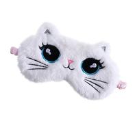 KOCKSHION Sleeping Eye Plush Cartoon Blindfold for Boy Girl Cute Cat Design Lightweight Comfortable for Home Travel Office Naps Breathable Skin-Friendly for Deep Sleep