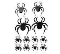 KOCKSHION Spider Adhesive 12pcs Black Stickers Removable PVC Halloween Wall 3D Decals for Smooth Surfaces Halloween Party