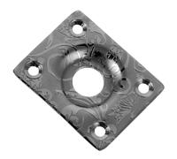 KOCKSHION Square Stainless Steel Guitar Jack Plate Vintage Engraved Design, Easy to Install with Mounting Holes, Black Corrosion Resistant Replacement Part for Electric Guitar and Bass