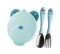 KOCKSHION Stainless Steel Bear Meal Plate Feeding Bowl Lids for The Nursery Boys and Girls Feeding Bowl for Toddlers