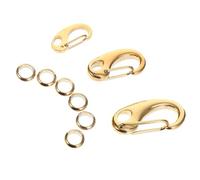KOCKSHION Stainless Steel Collar Tag Clip Keychain Connector Hook for Dog and Cat Harness with Gold Finish Sturdy Jewelry Clasp Suitable for Pet Accessories