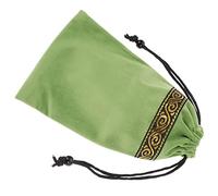 KOCKSHION Tarot Card Bag Durable Velvet Storage Pouch for Tarot Cards Travel Organizer for Decks Jewelry Cosmetics Easy to Carry Drawstring Design Green Embroidered Style
