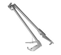 KOCKSHION Thickened Non-Slip Stainless Steel Tongs Multi-Purpose Outdoor Fire Tong Snake Trap Silver for Picnic and Hiking