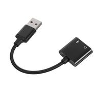 KOCKSHION USB Alloy Headphone and Jack Sound Adapter Splitter on Card PVC External Audio Converter with Two-in-one Design, Aluminium Material and Stable Sound Quality PC and Laptop