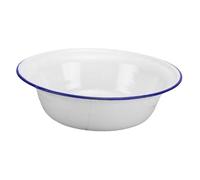 KOCKSHION Vintage Enamel Pie Dishes with Large Capacity Round White Enamel Basin, Multifunctional and Safe for Cooking, Classic Retro Style for Oven Baking and Kitchen Use