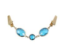 KOCKSHION Vintage Sea Blue Sweater Clip Cardigan Chain Brooch Elegant Alloy Crystal Brooches for Shawls Scarves Blouses Clothing Cinch Clip Classic Timeless Accent