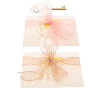 KOCKSHION Vow Ribbon Cards Wedding with Texture and Fine 2pcs Delicate Uniform Coloring, Paper Book Set Beautiful Romantic Atmosphere Keepsake for Wedding and Theme Party