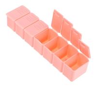 KOCKSHION Weekly 7-Slot Compact Portable Medicine Case with Braille, Sealing Pill Organizer Box for Daily Use and Travel, Pink Long Strip Storage Container