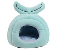 KOCKSHION Whale Shape Hamster Warm Nest Bed for Mice and Rabbits, Soft Lint Material to Increase Sleep Quality, Hideout and Rest Place, Blue Plush House for Small Pets