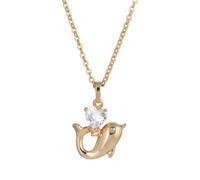 KOCKSHION Women’s Alloy Dolphin Heart Necklace, Hollow out Delicate Style