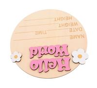 KOCKSHION Wooden Baby Name Sign Birth Announcement Sign Newborn Baby Shower Decor Pink Infant Welcome Plaque for Nursery and Hospital