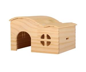 KOCKSHION Wooden Hamster Hideout House for Guinea Pig and Hamster, Beige Wood Material Providing Safe Play and Entertainment Platform for Sleep and Rest, Suitable for Year-round Use